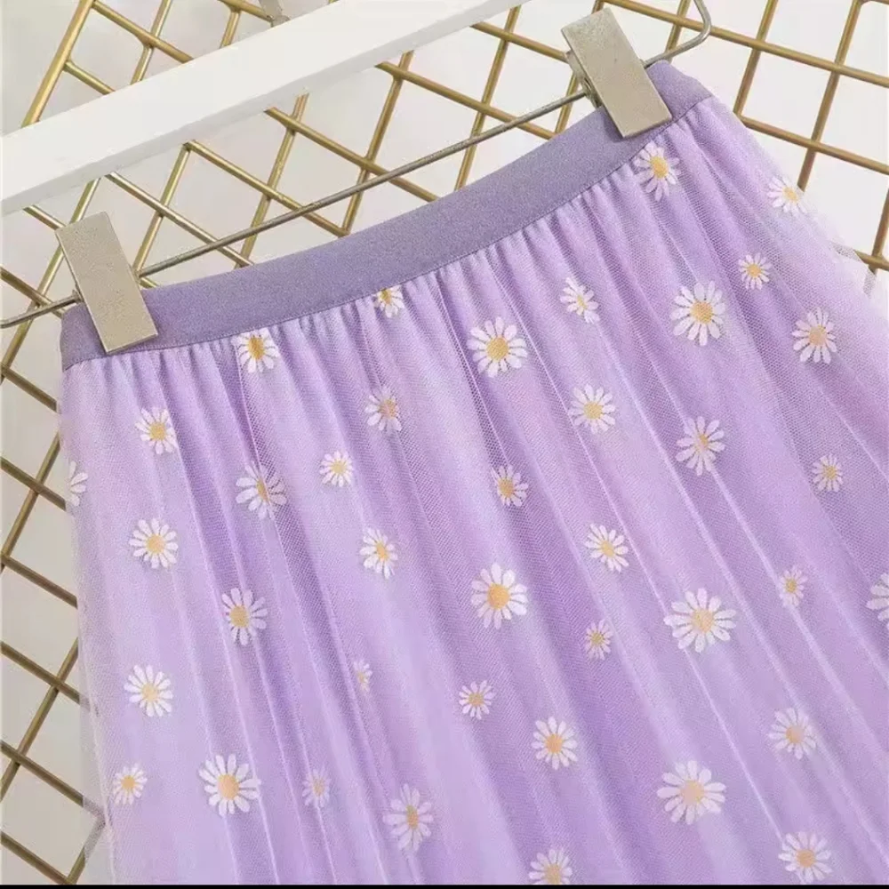 Skirts Women Tender Sweet Korean Style Printed LadyMesh Ins Classy All-match Co - Picture 2 of 8
